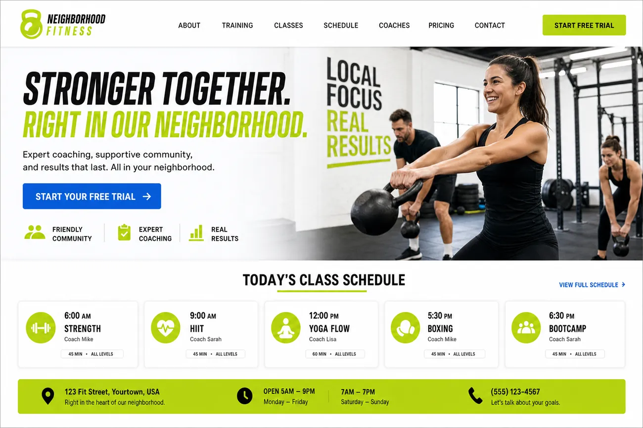 Example of a focused local landing page for a single service offer